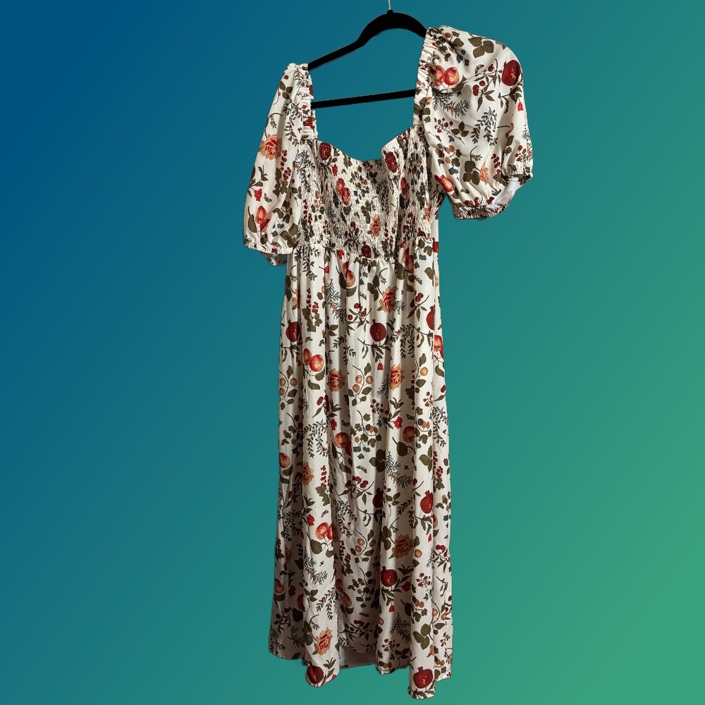 Cider Off-Shoulder Fruit & Floral Midi Dress – Size 4X-NWOT - Picture 4 of 6